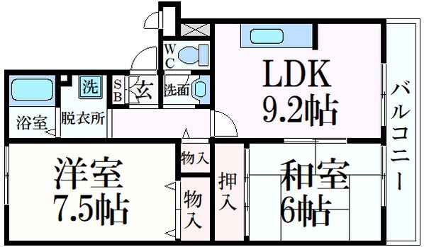 摂津本山駅 徒歩4分 1階の物件間取画像